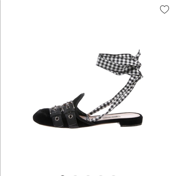 LMiu Miu ankle strap flats